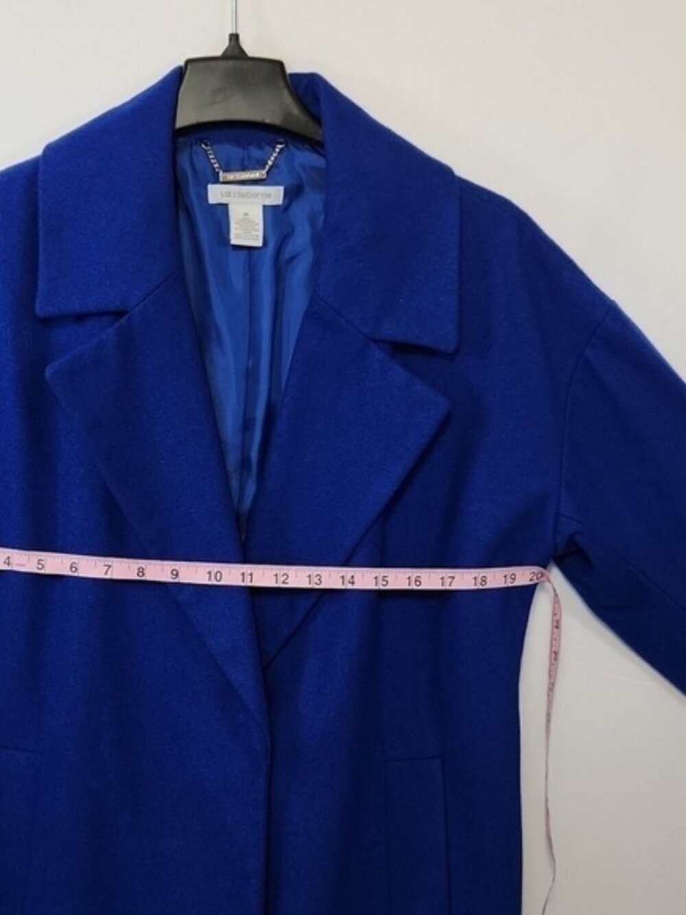 Liz Claiborne Women's Size Medium Blue Wool Blend Side Pockets Lined Jacket NWT - Picture 12 of 15
